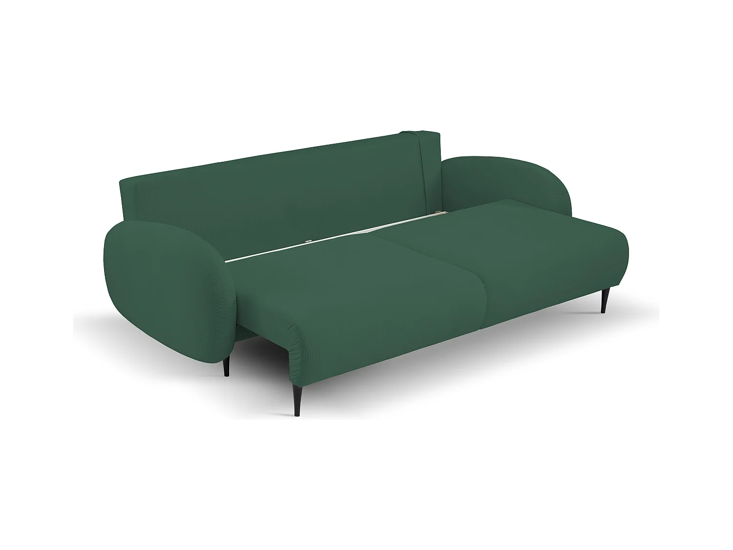 Sofa SOFT 2-osobowa, funkcja spania, pojemnik na pościel, 2 poduszki, styl nowoczesny, 232x95x109 cm, kolor: ZIELONY