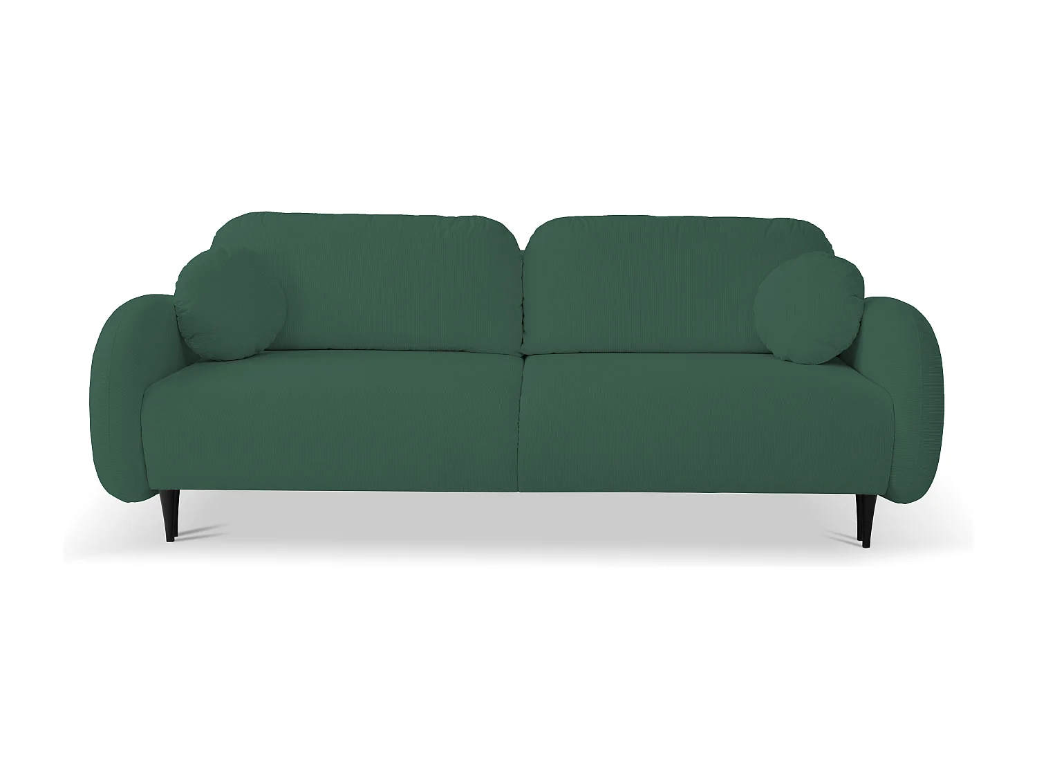 Canapé SOFT 2 places convertible, coffre de rangement, 2 coussins, style moderne, 232x95x109 cm, couleur : VERT