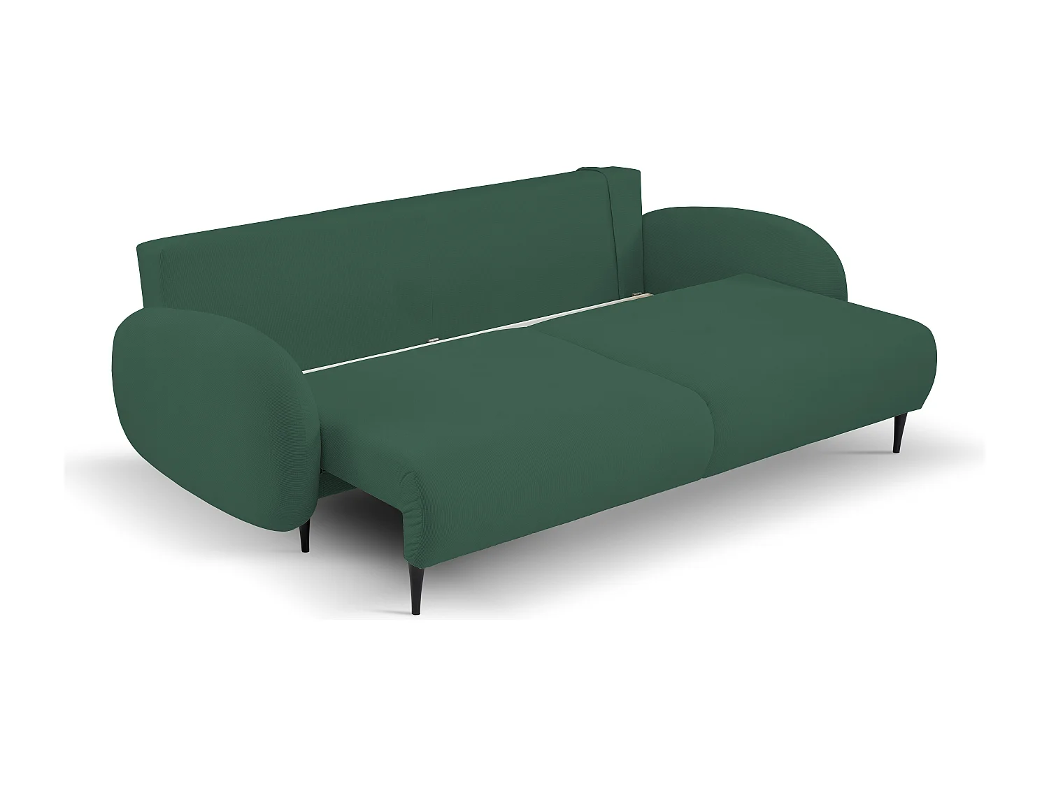 Canapé SOFT 2 places convertible, coffre de rangement, 2 coussins, style moderne, 232x95x109 cm, couleur : VERT