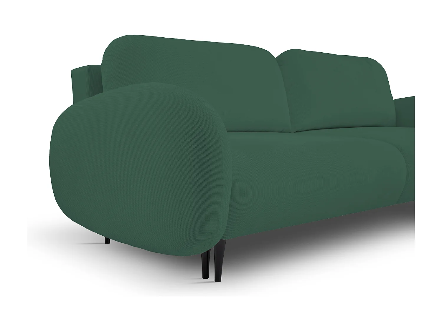 Canapé SOFT 2 places convertible, coffre de rangement, 2 coussins, style moderne, 232x95x109 cm, couleur : VERT