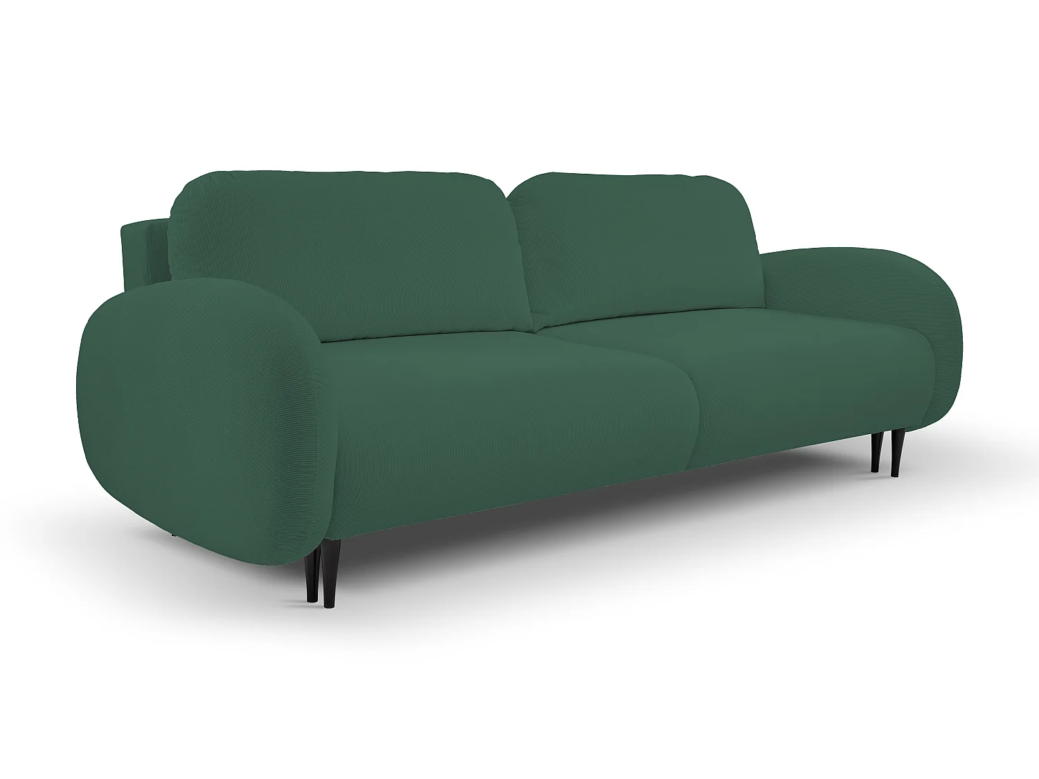 Zweisitzer-Sofa SOFT, Schlafsofa, Stauraum, 2 Kissen, moderner Stil, 232x95x109 cm, Farbe: GRÜN