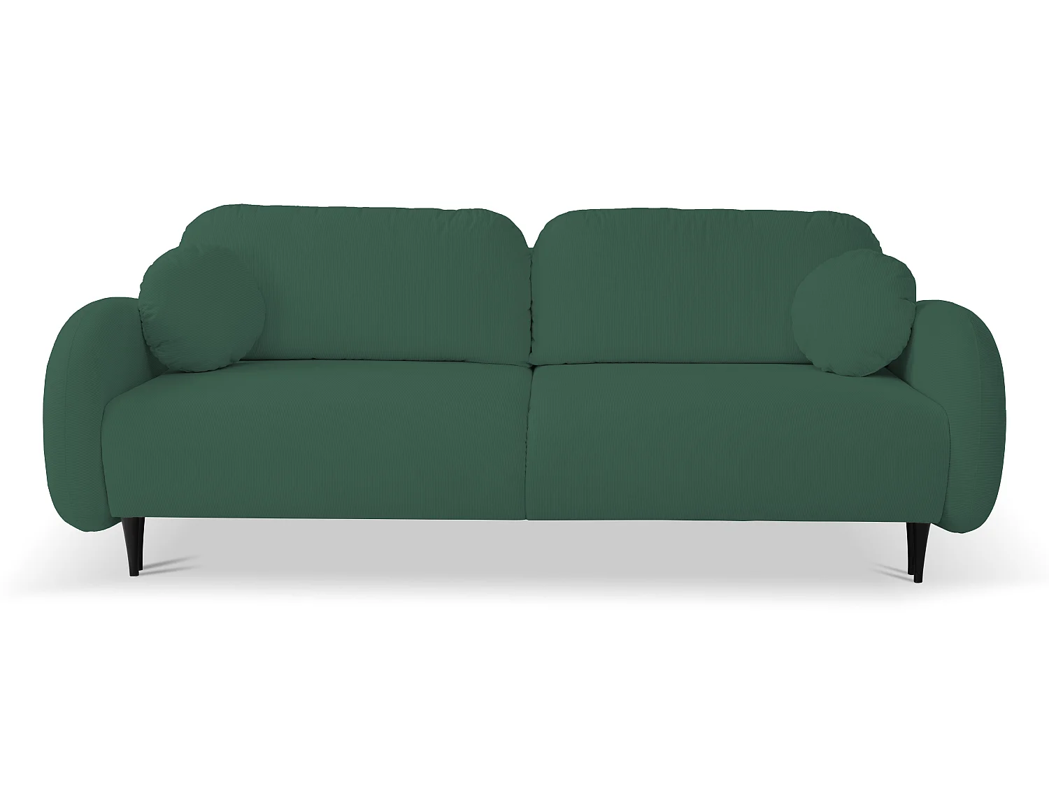 Zweisitzer-Sofa SOFT, Schlafsofa, Stauraum, 2 Kissen, moderner Stil, 232x95x109 cm, Farbe: GRÜN