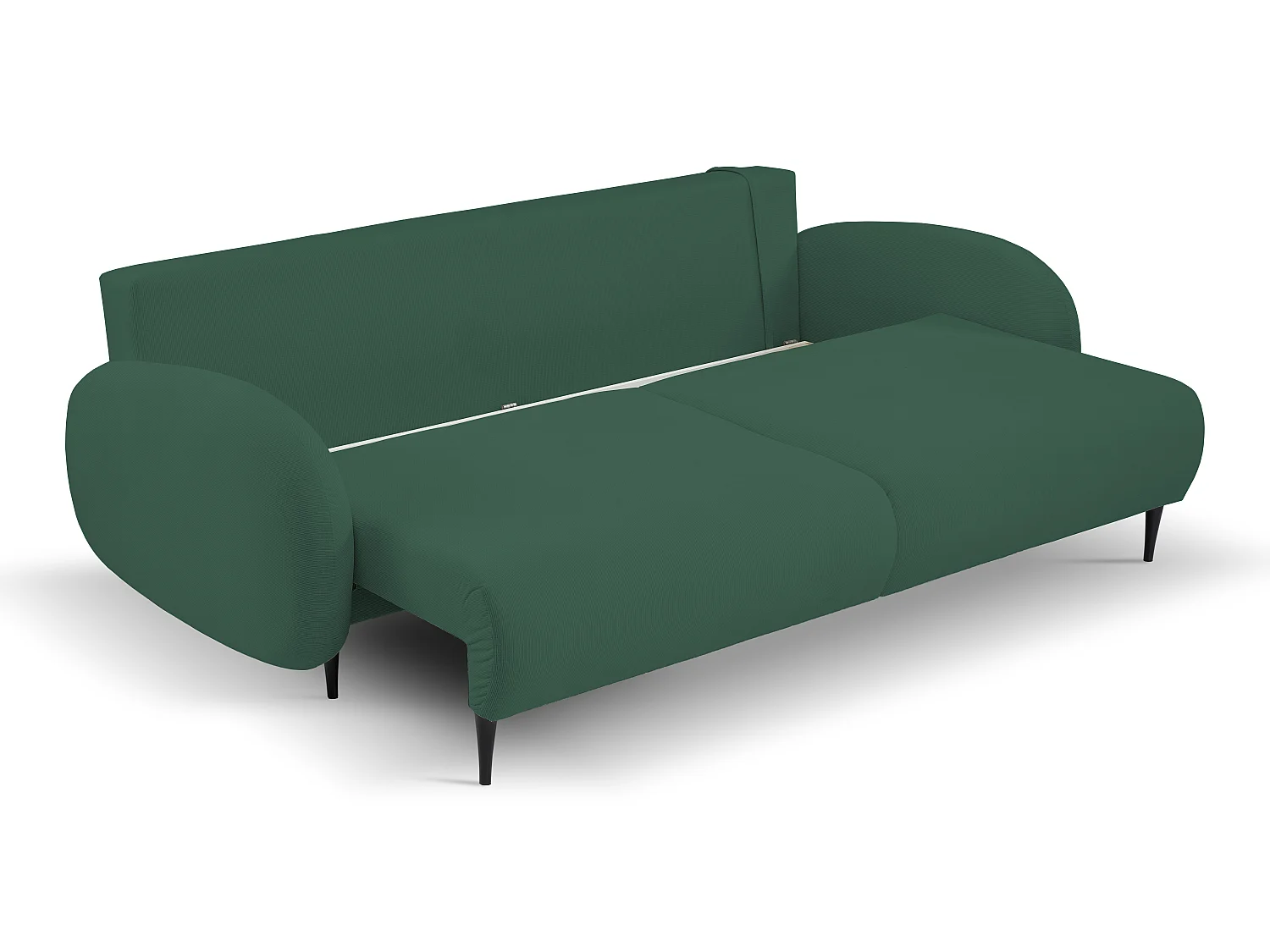 Zweisitzer-Sofa SOFT, Schlafsofa, Stauraum, 2 Kissen, moderner Stil, 232x95x109 cm, Farbe: GRÜN
