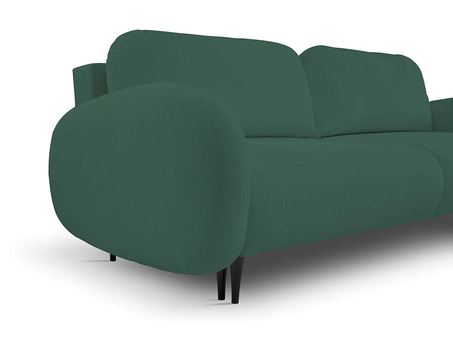 Zweisitzer-Sofa SOFT, Schlafsofa, Stauraum, 2 Kissen, moderner Stil, 232x95x109 cm, Farbe: GRÜN