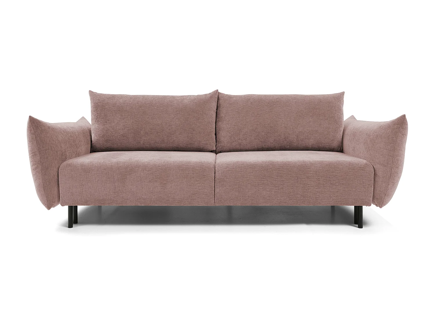 ADEL-bank – Moderne slaapbank met opbergruimte, siliconenkussens, golvende veren, DONKERROOD, 145x200 cm