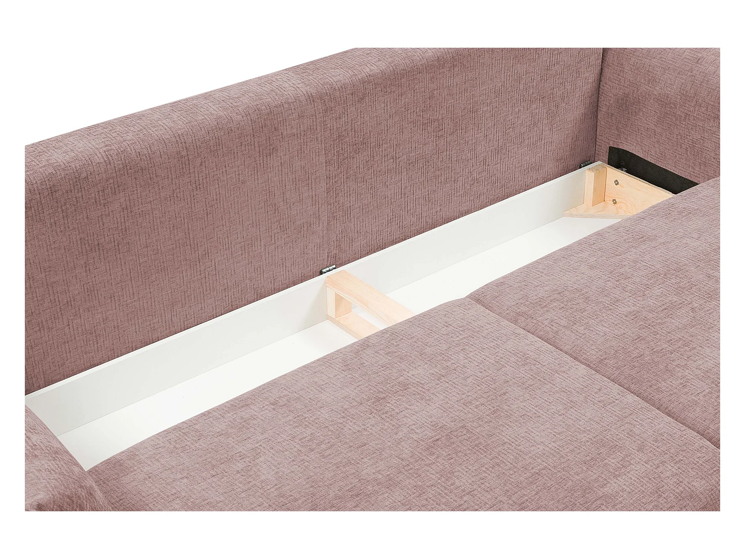 ADEL-Sofa, modernes Schlafsofa mit Stauraum, Silikonkissen, Wellenfedern, DUNKELROT, 145x200 cm