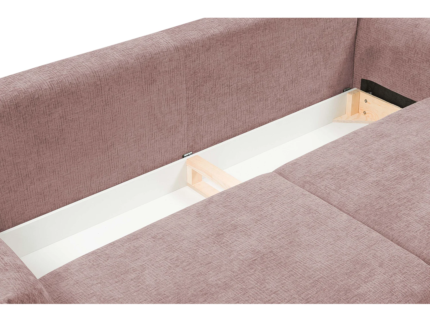 ADEL-bank – Moderne slaapbank met opbergruimte, siliconenkussens, golvende veren, DONKERROOD, 145x200 cm