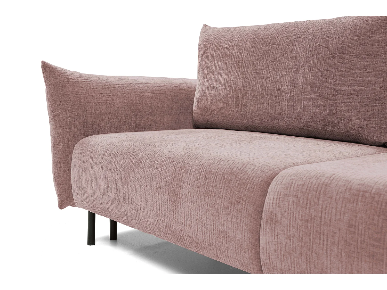 ADEL-bank – Moderne slaapbank met opbergruimte, siliconenkussens, golvende veren, DONKERROOD, 145x200 cm