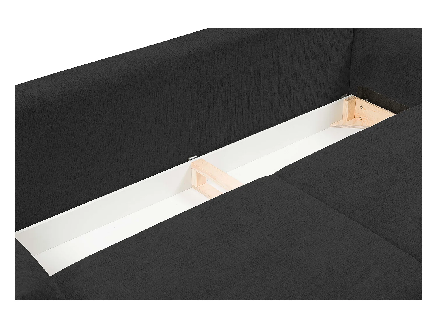 ADEL-Sofa, modernes Schlafsofa mit Stauraum, Silikonkissen, Wellenfedern, DUNKELGRAPHIT, 145x200 cm