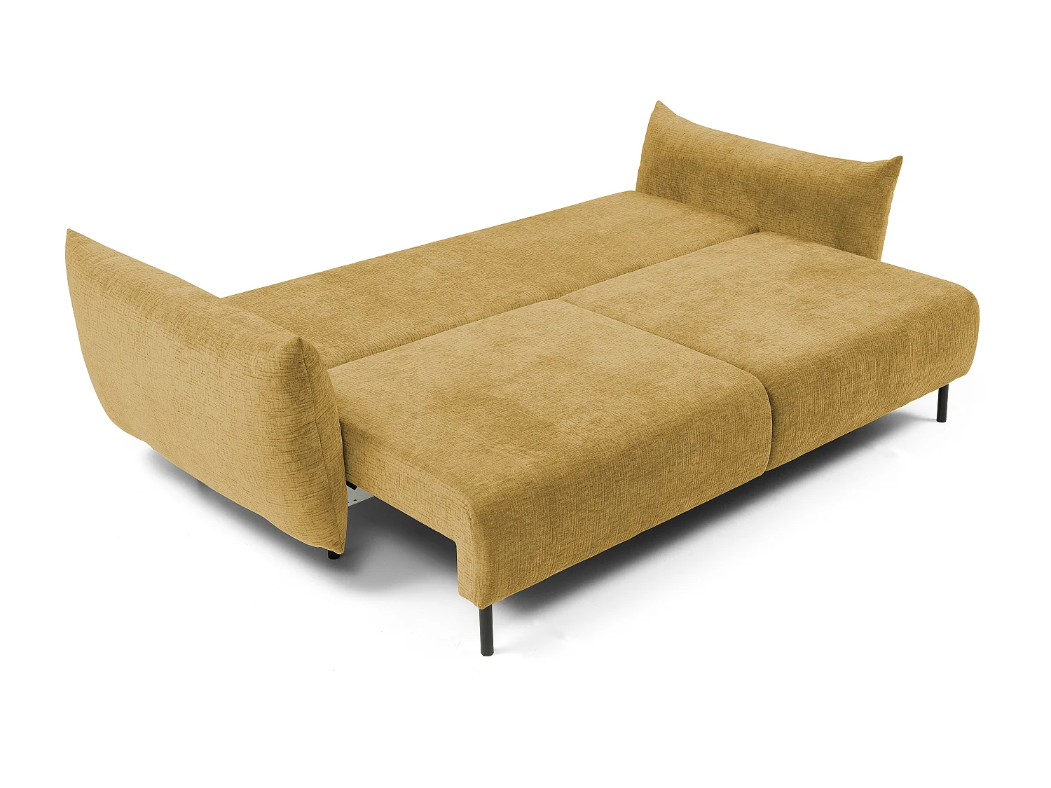 ADEL-bank – Moderne slaapbank met opbergruimte, siliconenkussens, golvende veren, GOUD, 145x200 cm