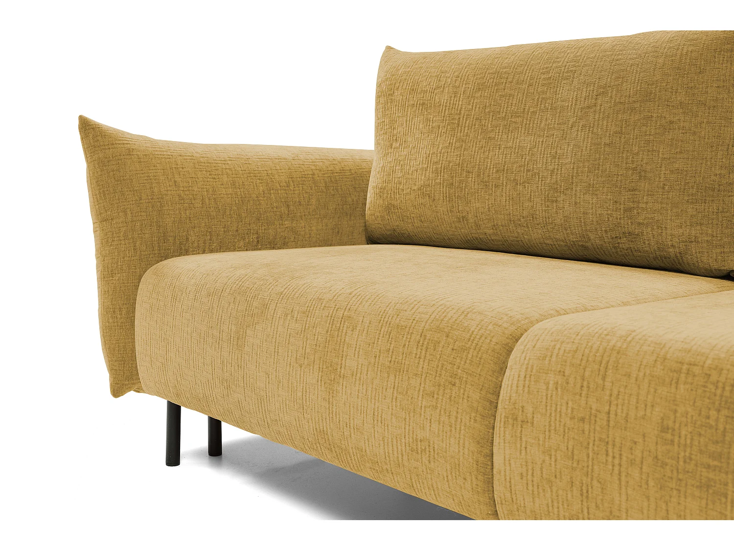 ADEL-bank – Moderne slaapbank met opbergruimte, siliconenkussens, golvende veren, GOUD, 145x200 cm