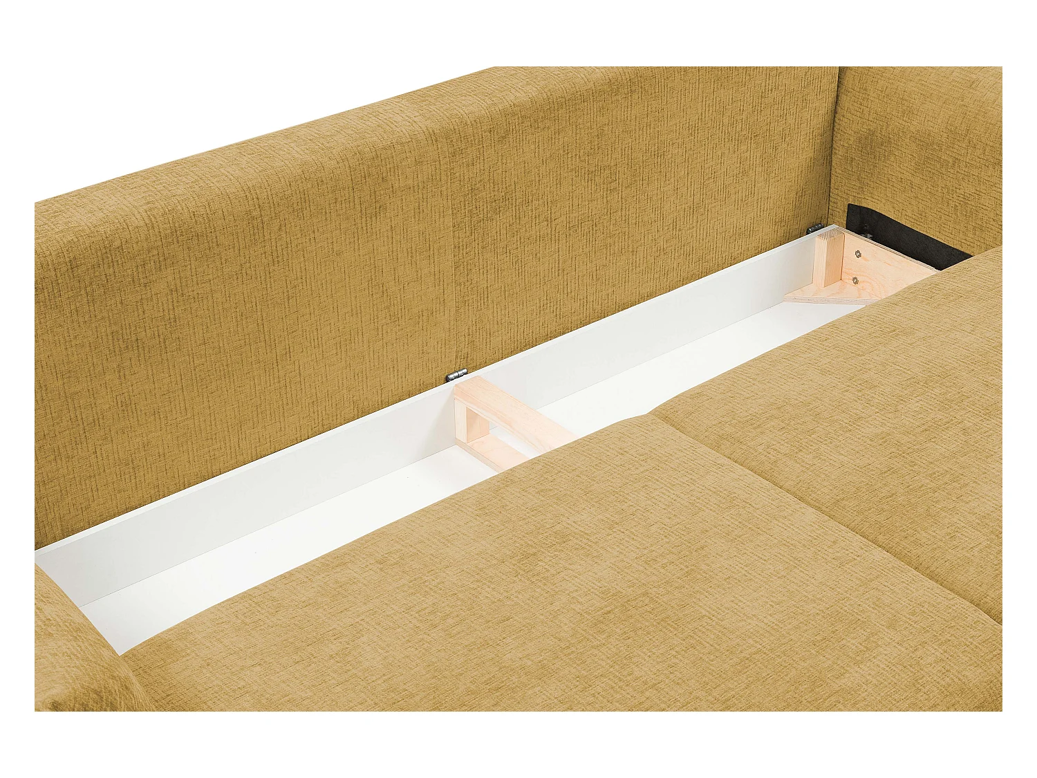 ADEL-Sofa, modernes Schlafsofa mit Stauraum, Silikonkissen, Wellenfedern, GOLD, 145x200 cm