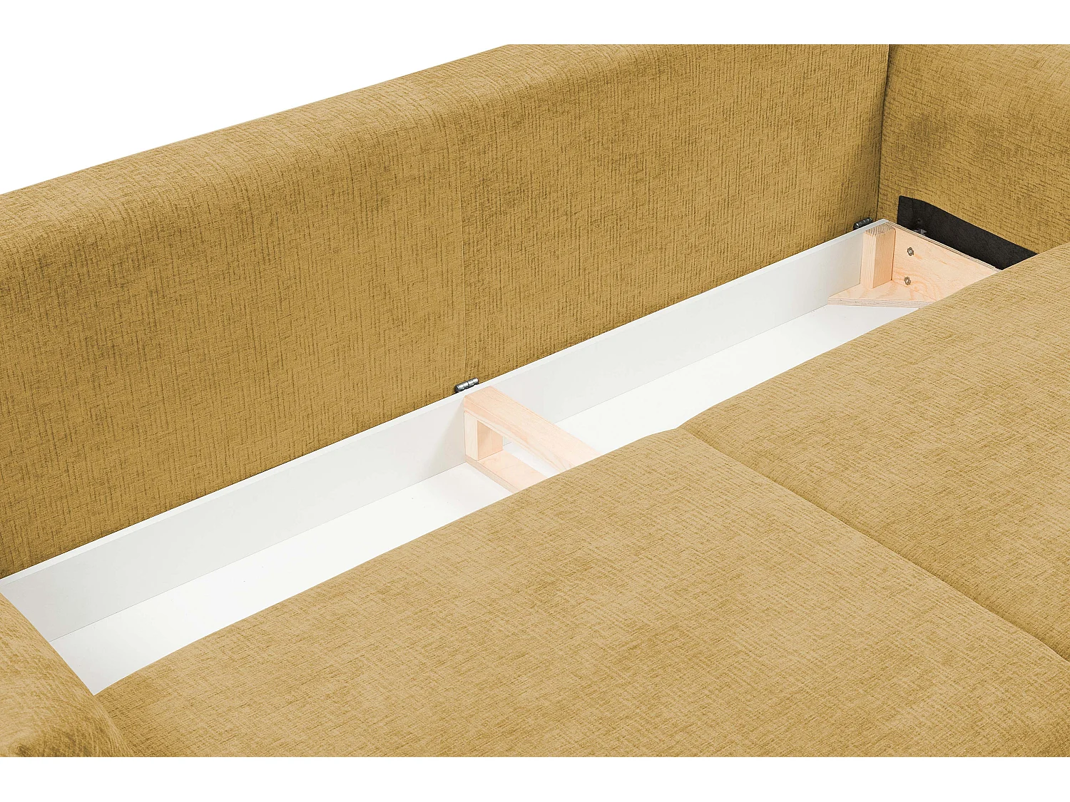 ADEL-bank – Moderne slaapbank met opbergruimte, siliconenkussens, golvende veren, GOUD, 145x200 cm