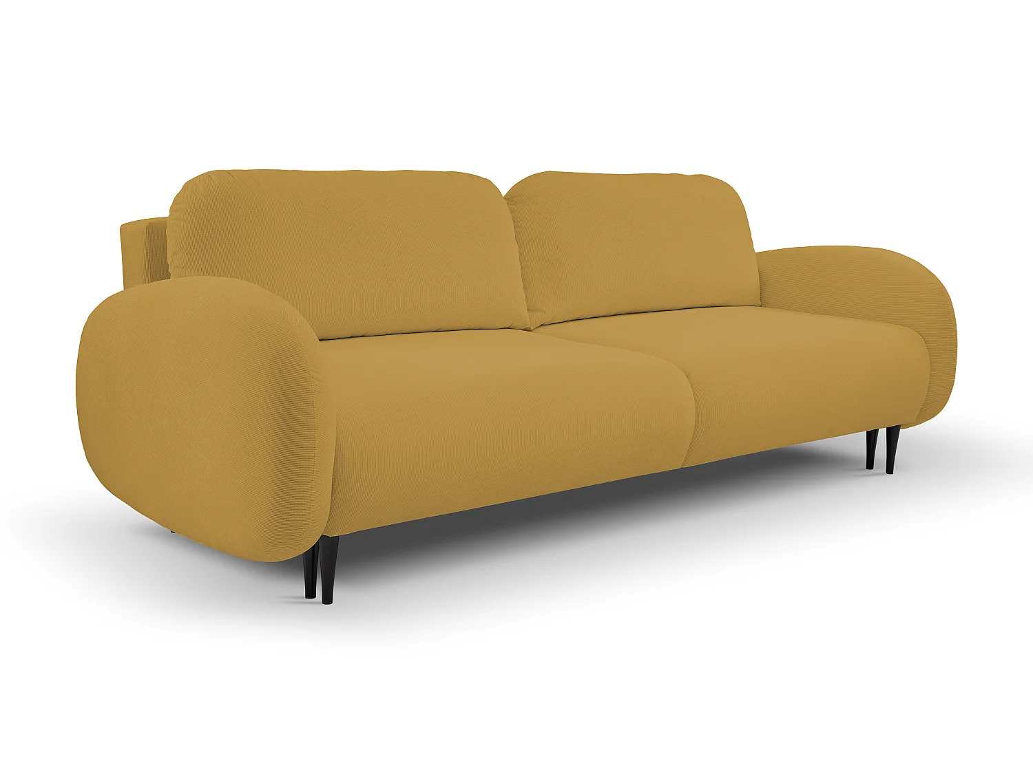 Zweisitzer-Sofa SOFT, Schlafsofa, Stauraum, 2 Kissen, moderner Stil, 232x95x109 cm, Farbe: GOLD