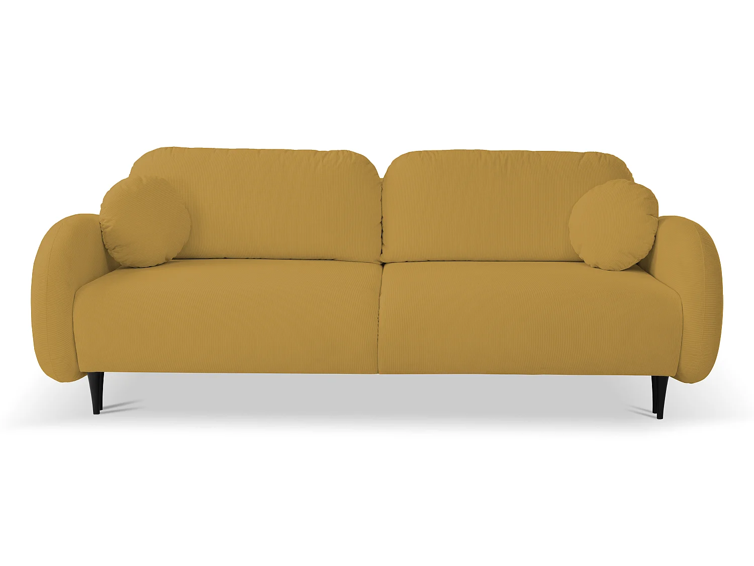Zweisitzer-Sofa SOFT, Schlafsofa, Stauraum, 2 Kissen, moderner Stil, 232x95x109 cm, Farbe: GOLD