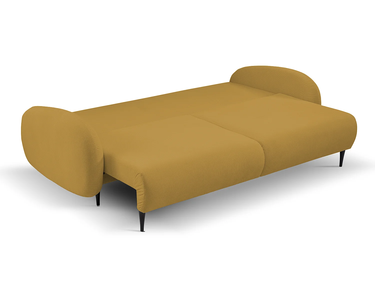 Zweisitzer-Sofa SOFT, Schlafsofa, Stauraum, 2 Kissen, moderner Stil, 232x95x109 cm, Farbe: GOLD