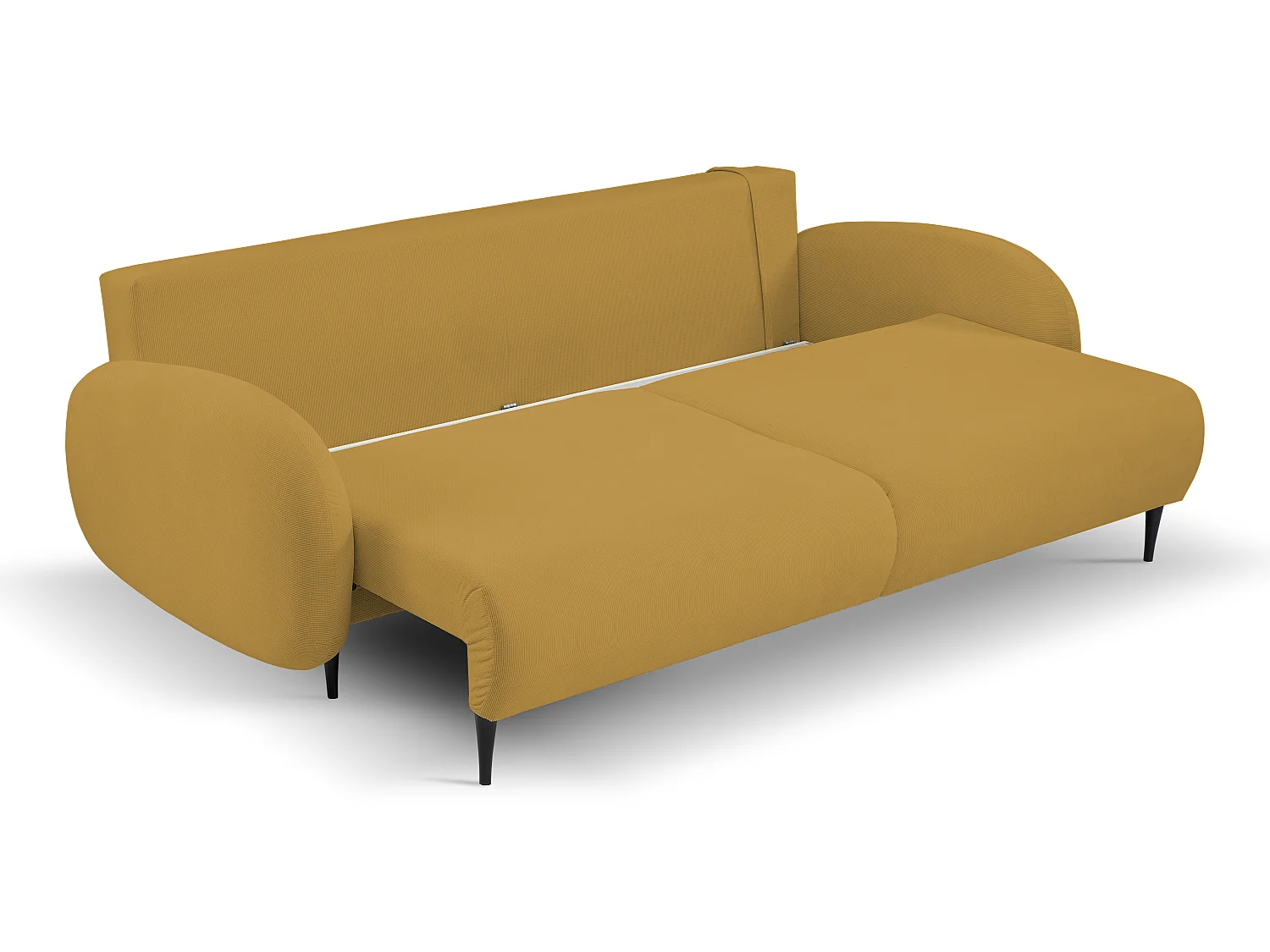 Zweisitzer-Sofa SOFT, Schlafsofa, Stauraum, 2 Kissen, moderner Stil, 232x95x109 cm, Farbe: GOLD
