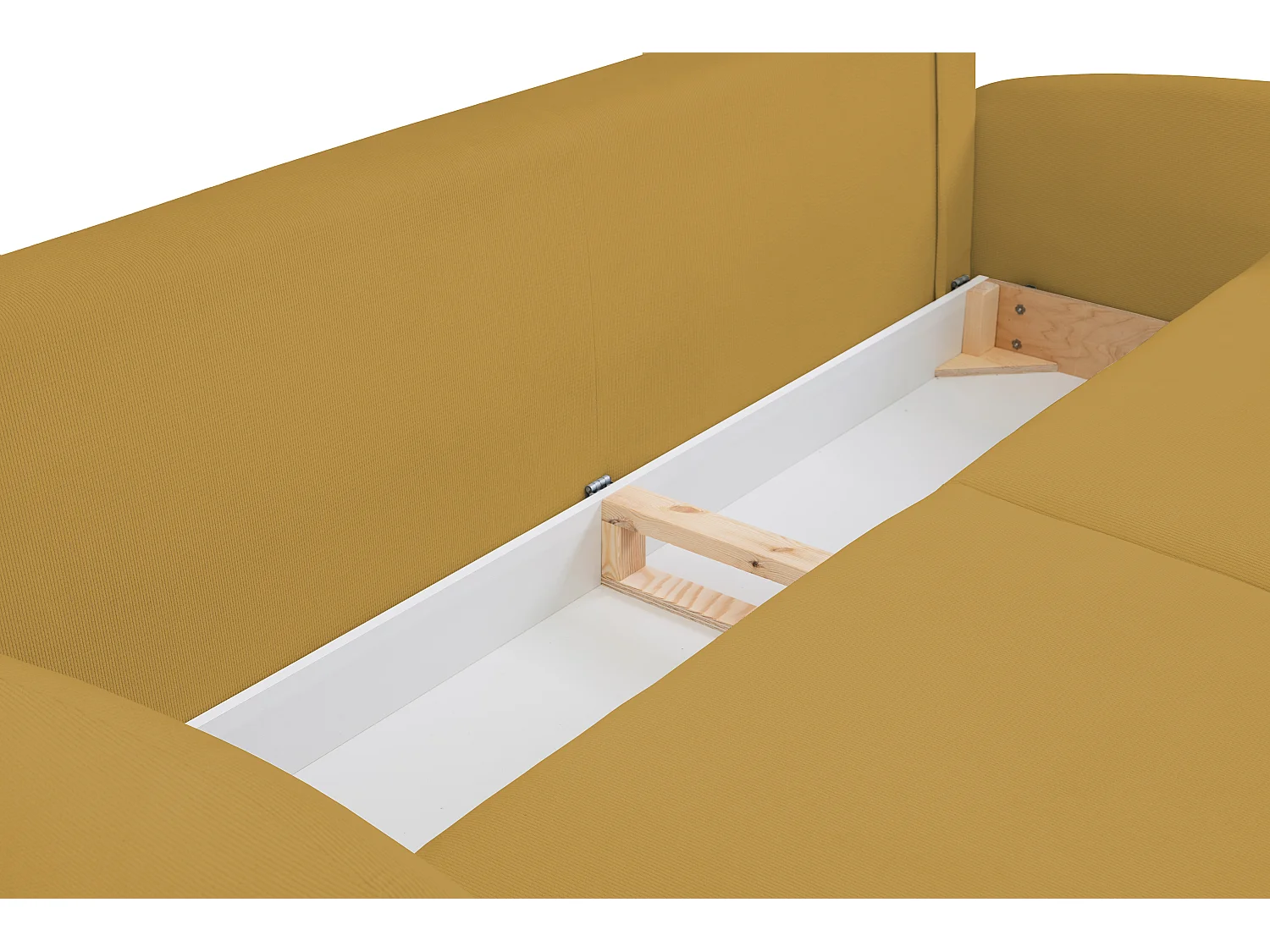 Zweisitzer-Sofa SOFT, Schlafsofa, Stauraum, 2 Kissen, moderner Stil, 232x95x109 cm, Farbe: GOLD