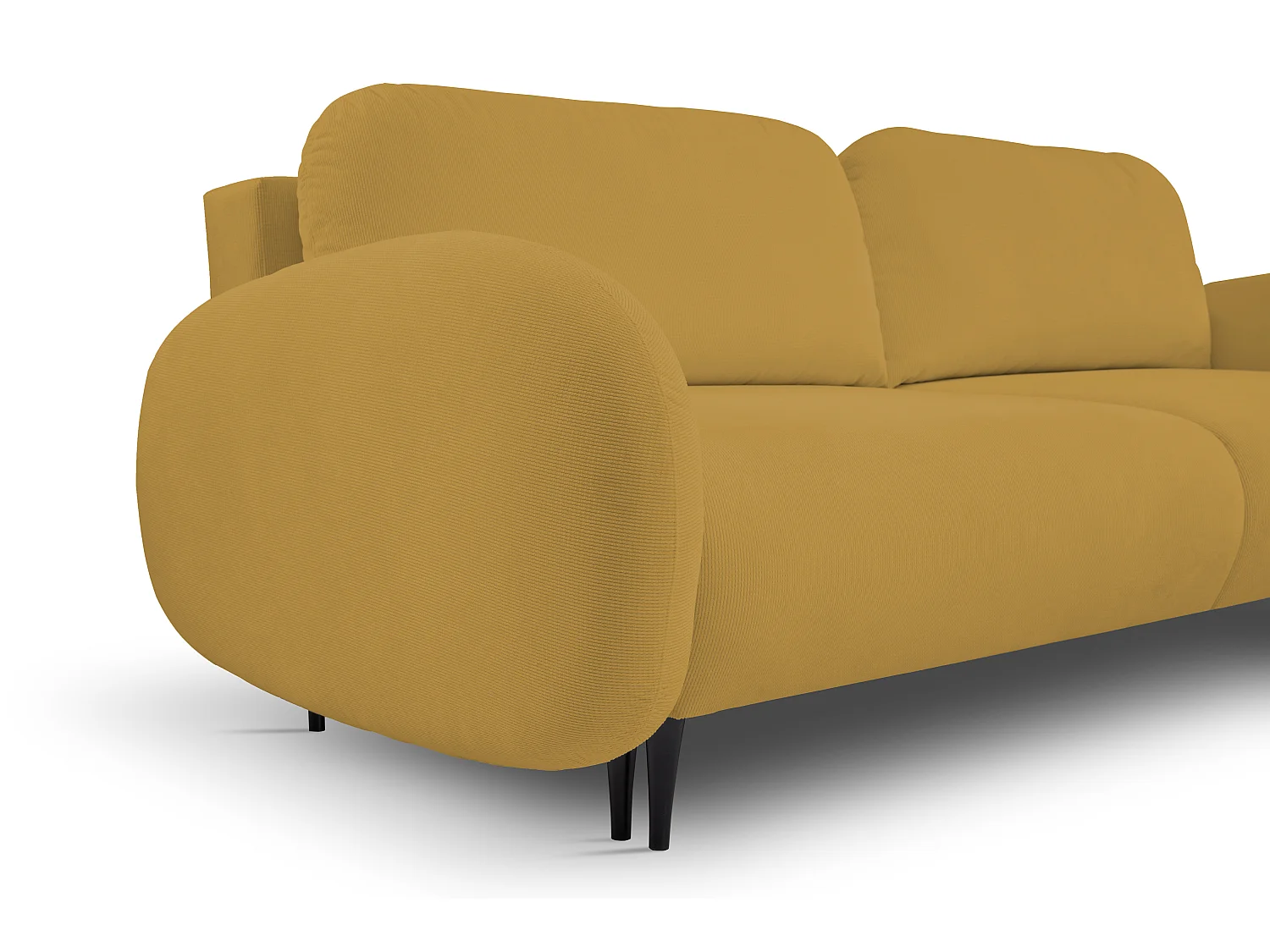 Zweisitzer-Sofa SOFT, Schlafsofa, Stauraum, 2 Kissen, moderner Stil, 232x95x109 cm, Farbe: GOLD