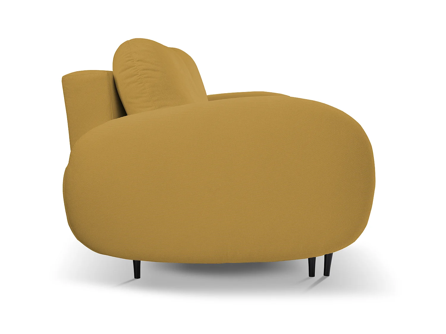 Zweisitzer-Sofa SOFT, Schlafsofa, Stauraum, 2 Kissen, moderner Stil, 232x95x109 cm, Farbe: GOLD