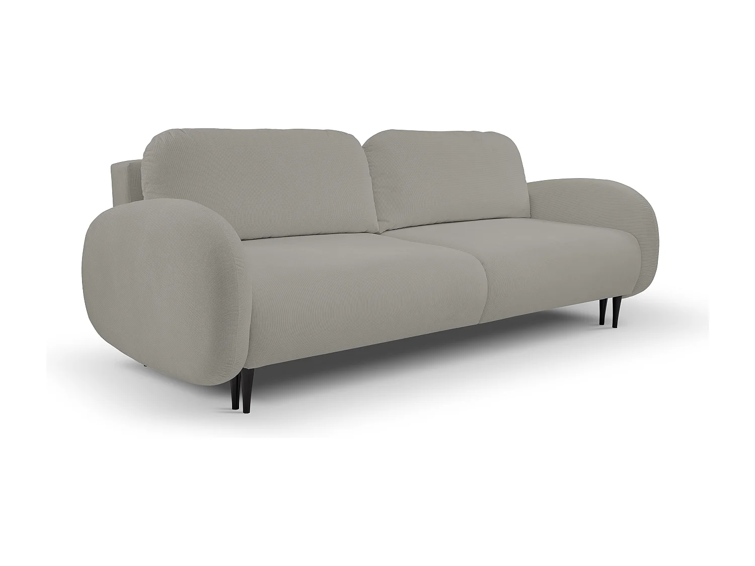Sofa SOFT 2-osobowa, funkcja spania, pojemnik na pościel, 2 poduszki, styl nowoczesny, 232x95x109 cm, kolor: SZARY