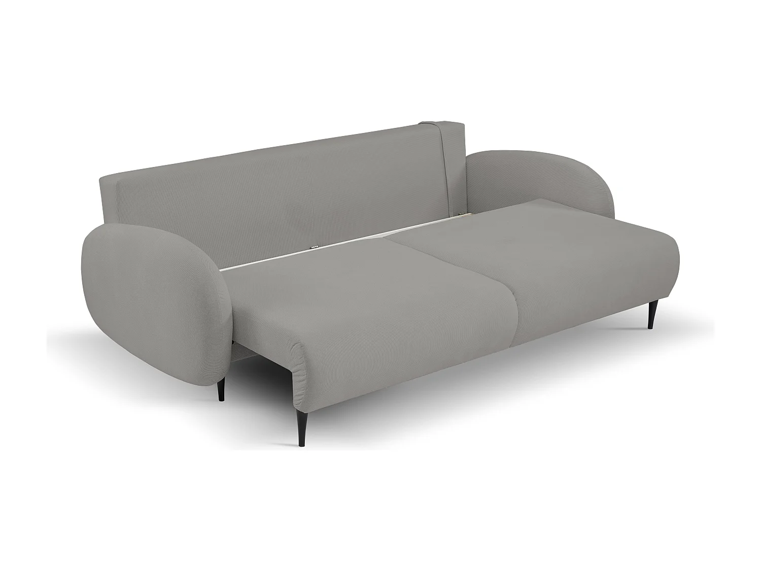 Sofa SOFT 2-osobowa, funkcja spania, pojemnik na pościel, 2 poduszki, styl nowoczesny, 232x95x109 cm, kolor: SZARY