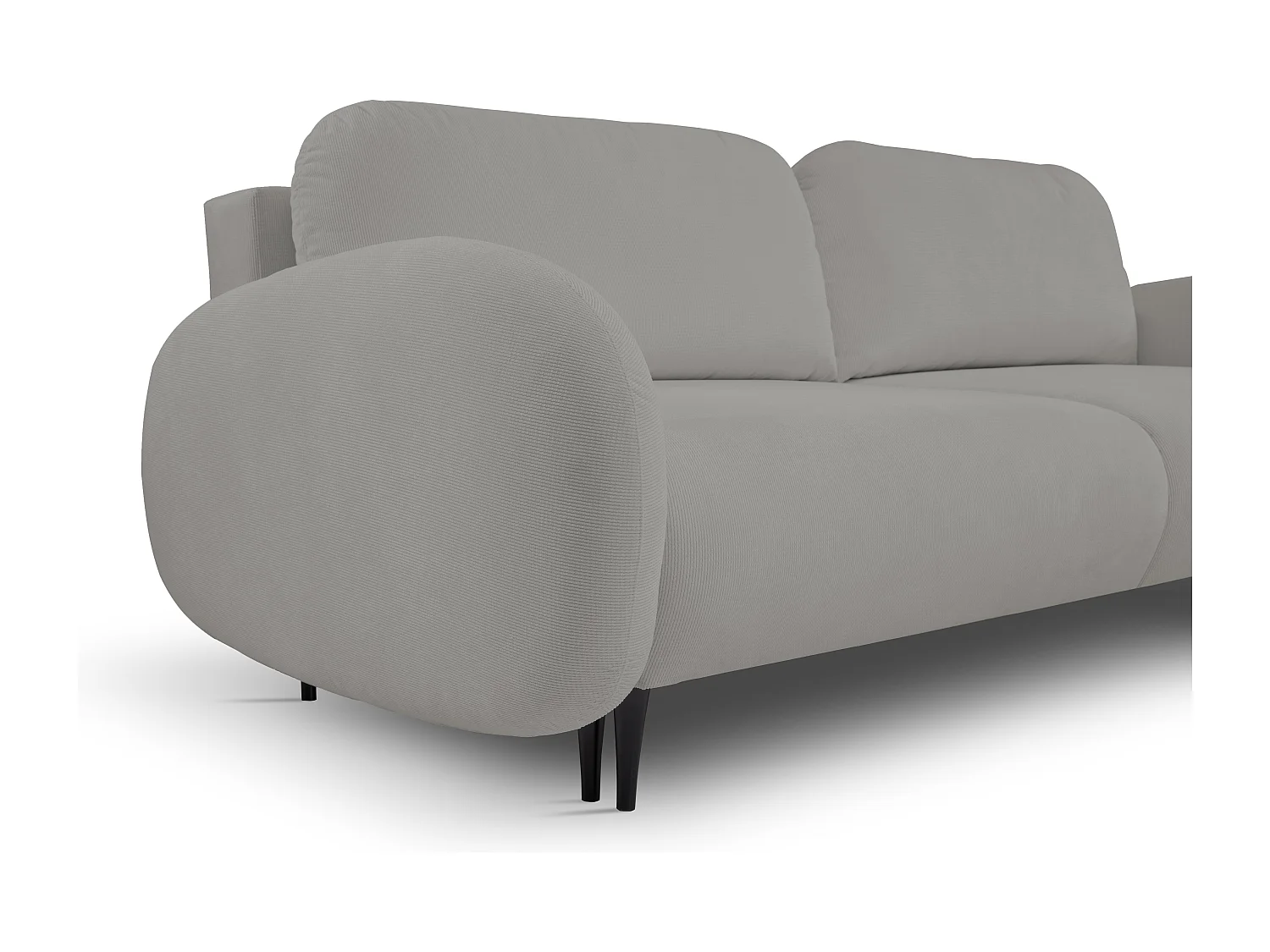 Sofa SOFT 2-osobowa, funkcja spania, pojemnik na pościel, 2 poduszki, styl nowoczesny, 232x95x109 cm, kolor: SZARY
