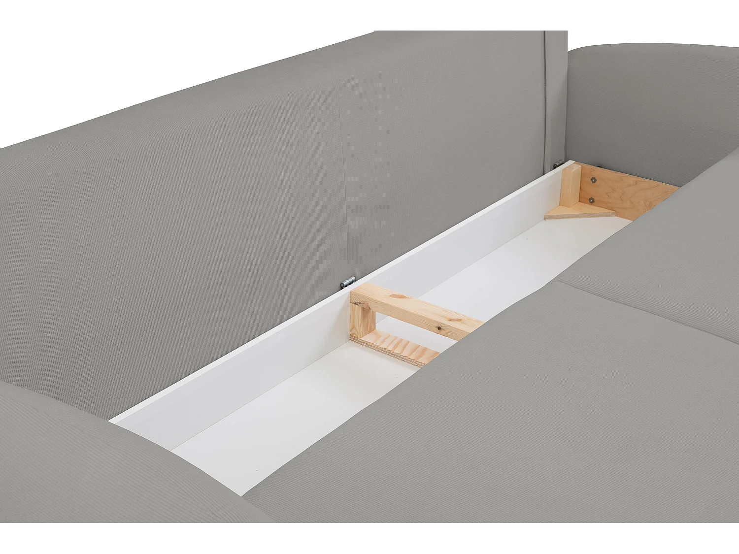 2-zitsbank SOFT – Slaapfunctie, opbergruimte, 2 kussens, modern design, 232x95x109 cm, kleur: GRIJS