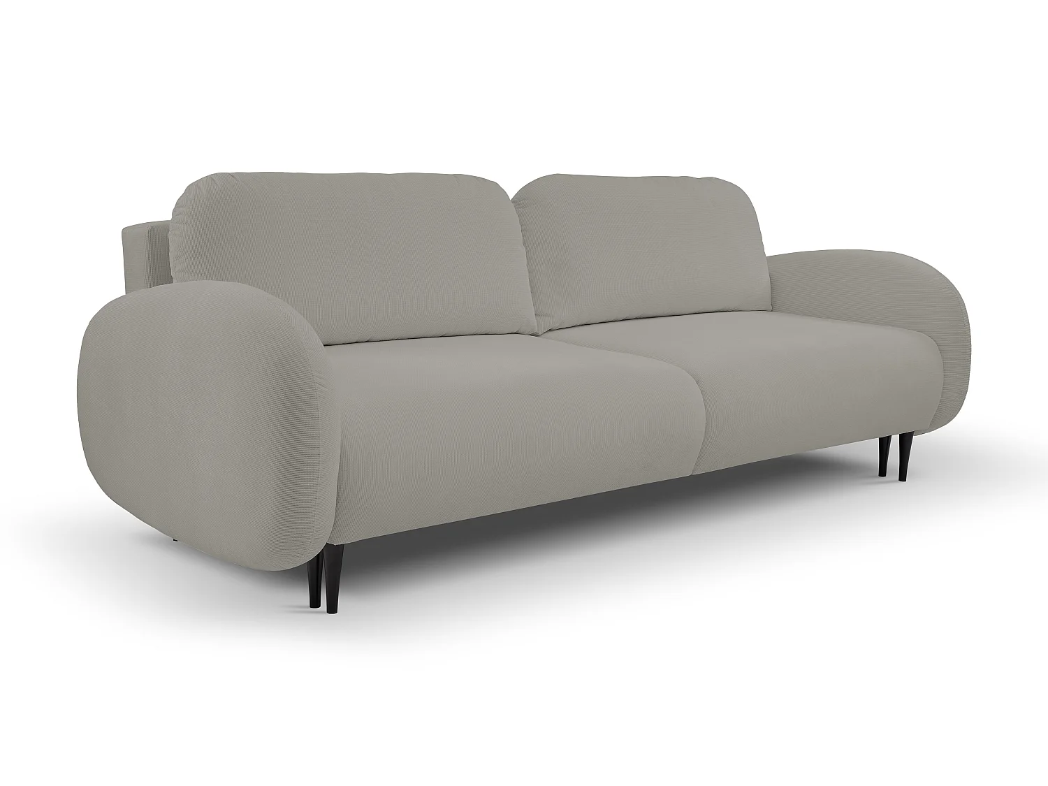 2-zitsbank SOFT – Slaapfunctie, opbergruimte, 2 kussens, modern design, 232x95x109 cm, kleur: GRIJS