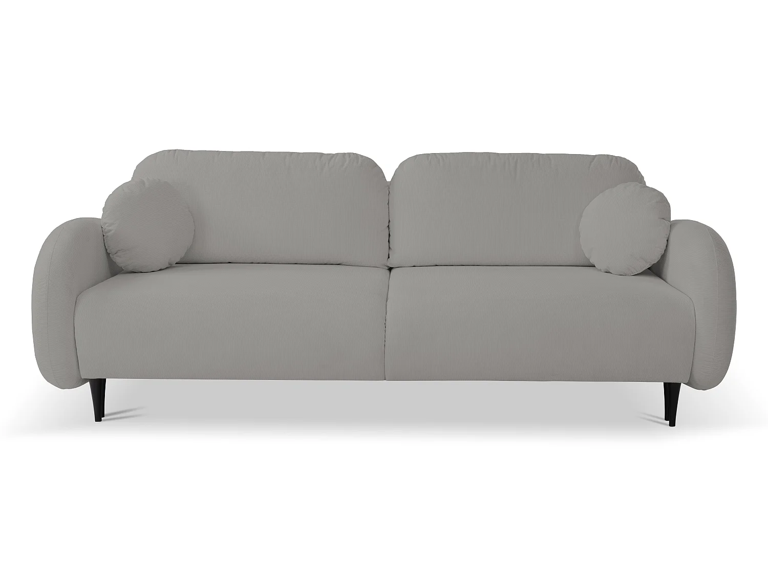 2-zitsbank SOFT – Slaapfunctie, opbergruimte, 2 kussens, modern design, 232x95x109 cm, kleur: GRIJS
