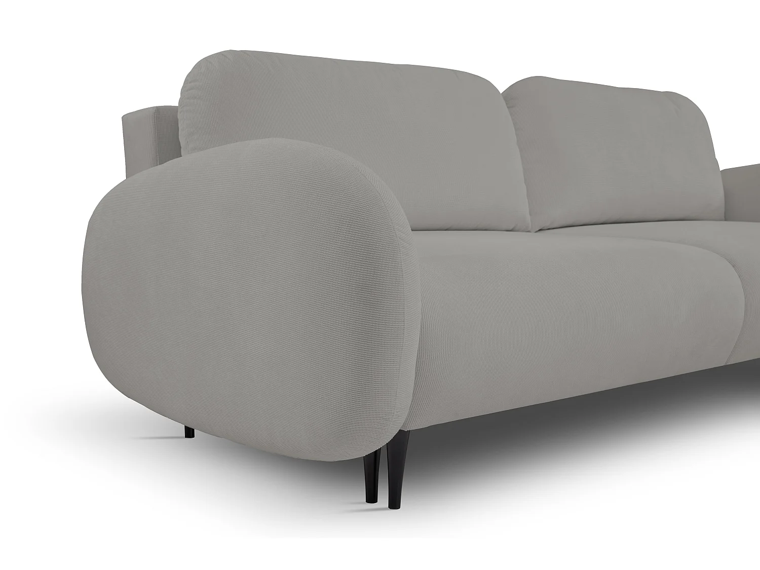 2-zitsbank SOFT – Slaapfunctie, opbergruimte, 2 kussens, modern design, 232x95x109 cm, kleur: GRIJS