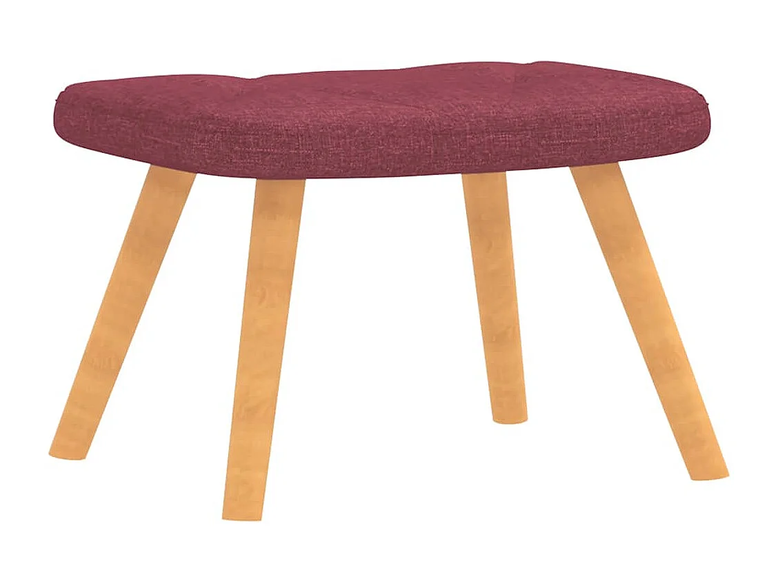 Chaise de relaxation avec tabouret Rouge bordeaux Tissu