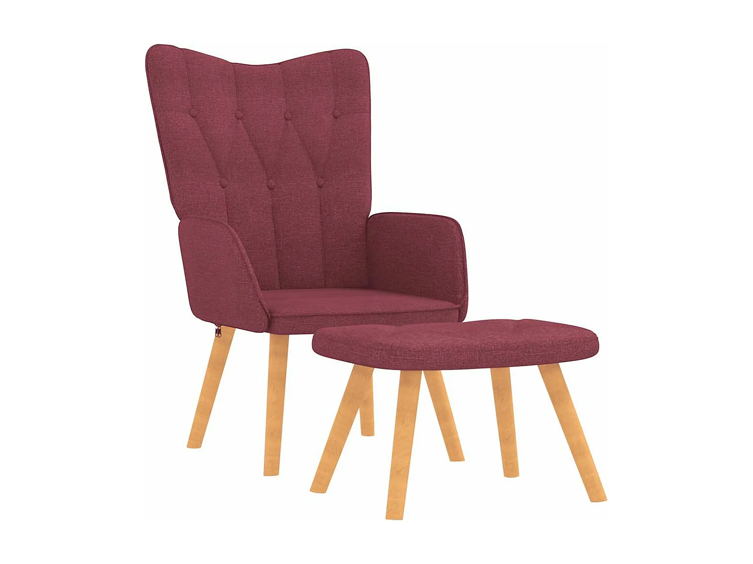 Chaise de relaxation avec tabouret Rouge bordeaux Tissu