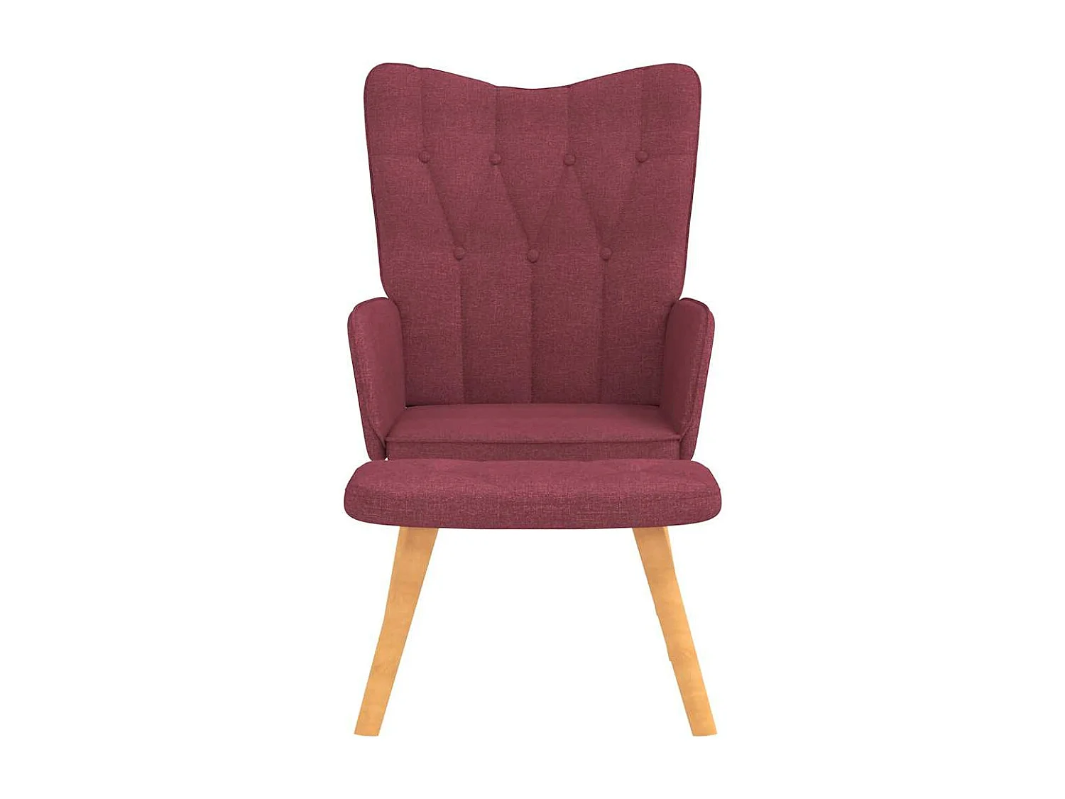 Chaise de relaxation avec tabouret Rouge bordeaux Tissu