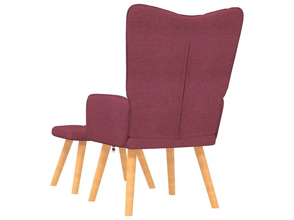 Relaxsessel mit Hocker Weinrot Stoff