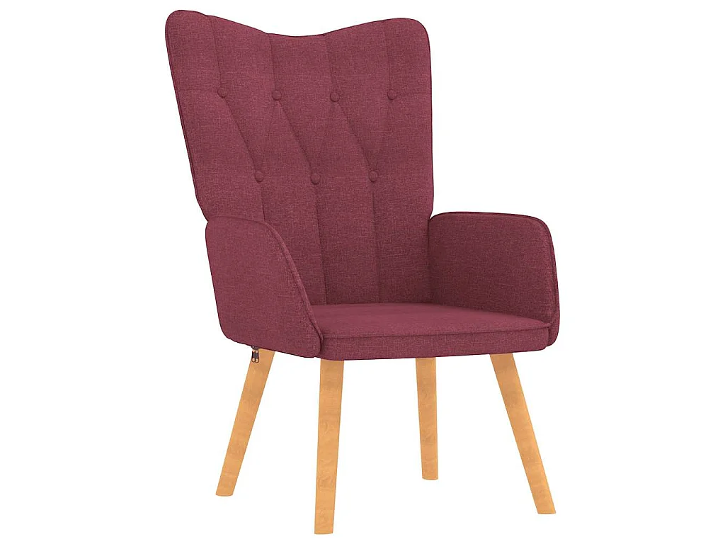 Relaxsessel mit Hocker Weinrot Stoff