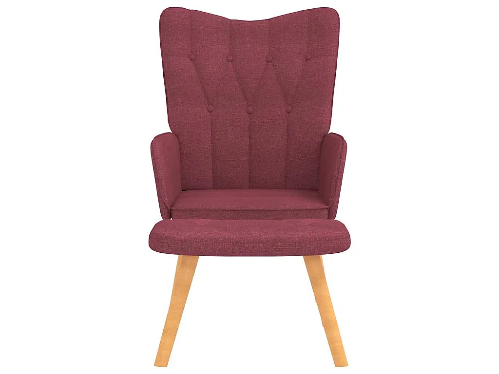 Relaxsessel mit Hocker Weinrot Stoff