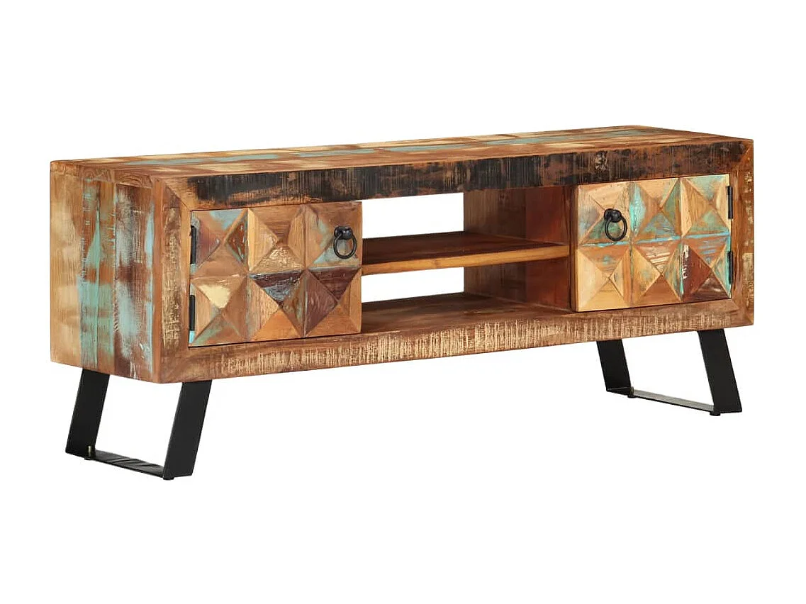 Móvel de TV 112x30x45 cm madeira recuperada maciça