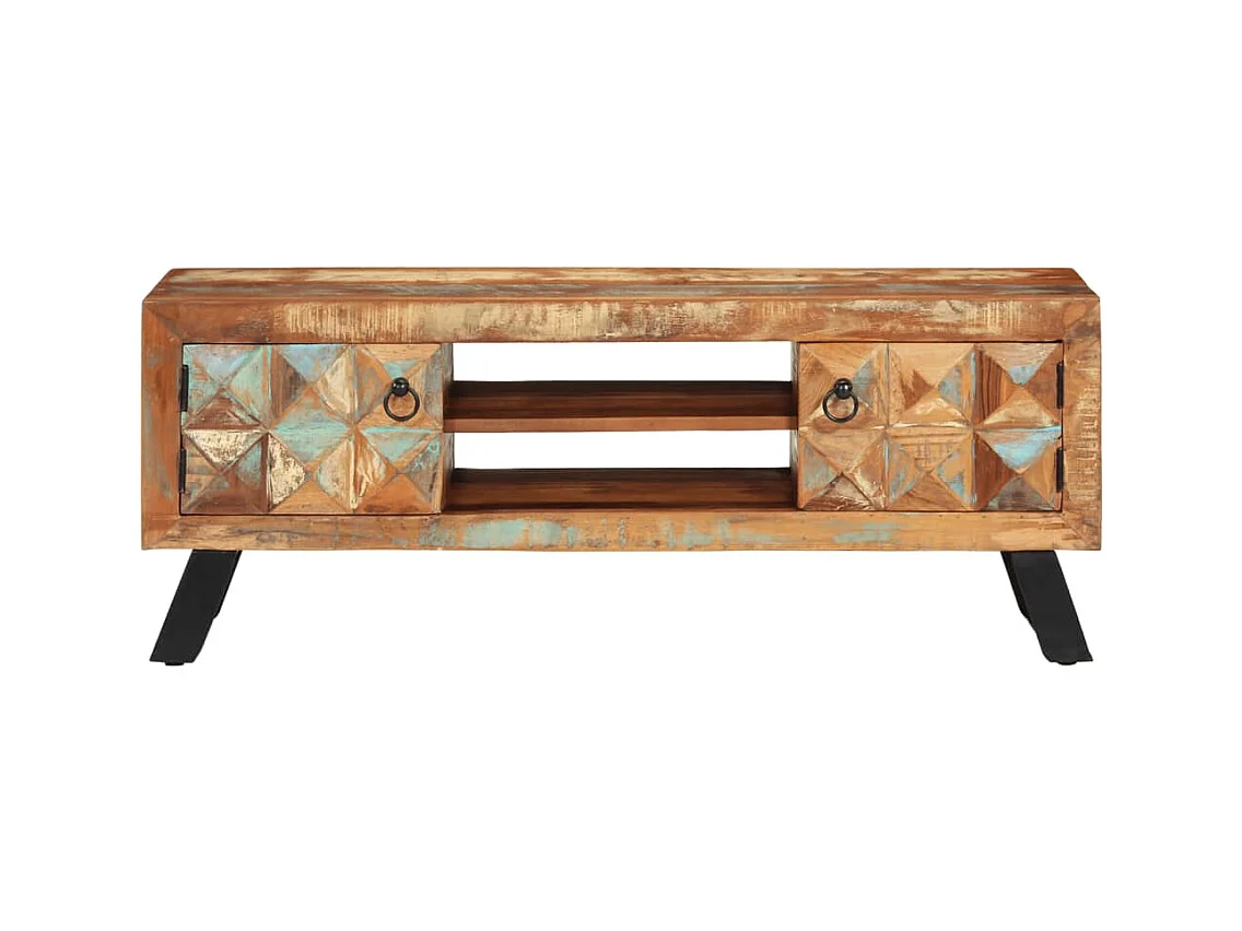 Móvel de TV 112x30x45 cm madeira recuperada maciça