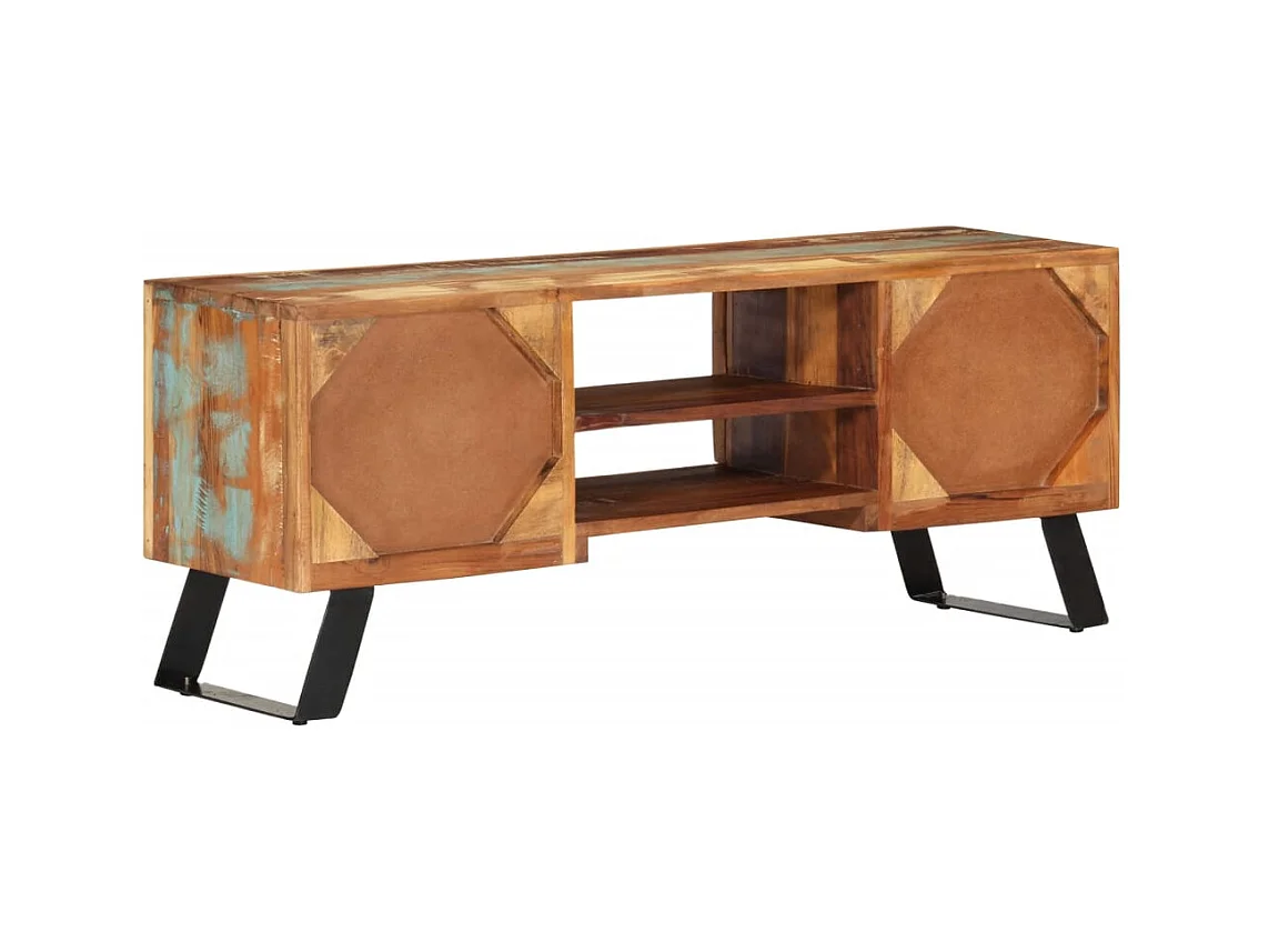 Móvel de TV 112x30x45 cm madeira recuperada maciça