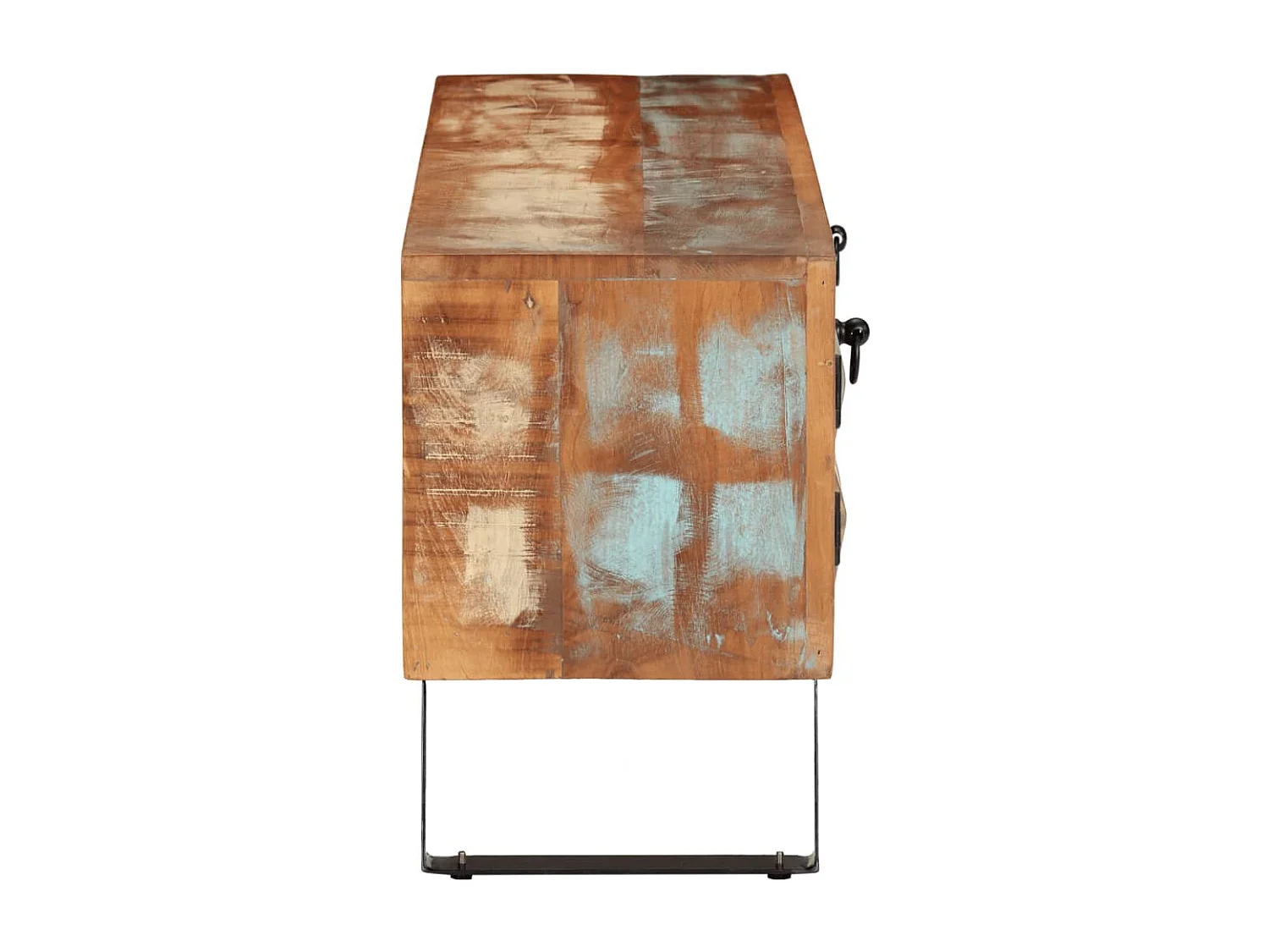 Meuble TV 112x30x45 cm bois massif de récupération