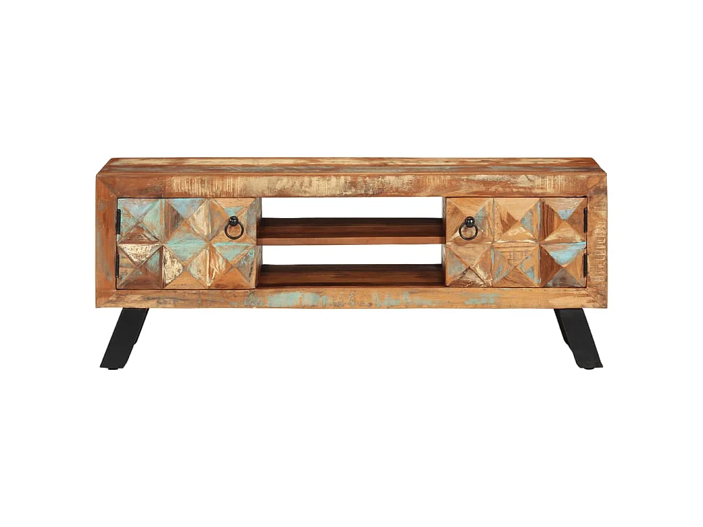 Mobile Porta TV 112x30x45 cm in Legno Massello di Recupero