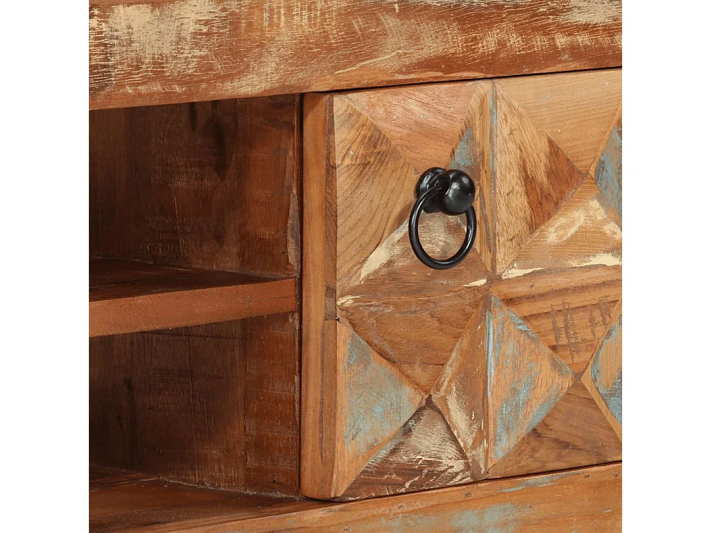 Mobile Porta TV 112x30x45 cm in Legno Massello di Recupero