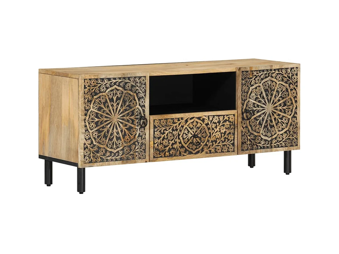 Móvel de TV 105x33x46 cm madeira de mangueira maciça