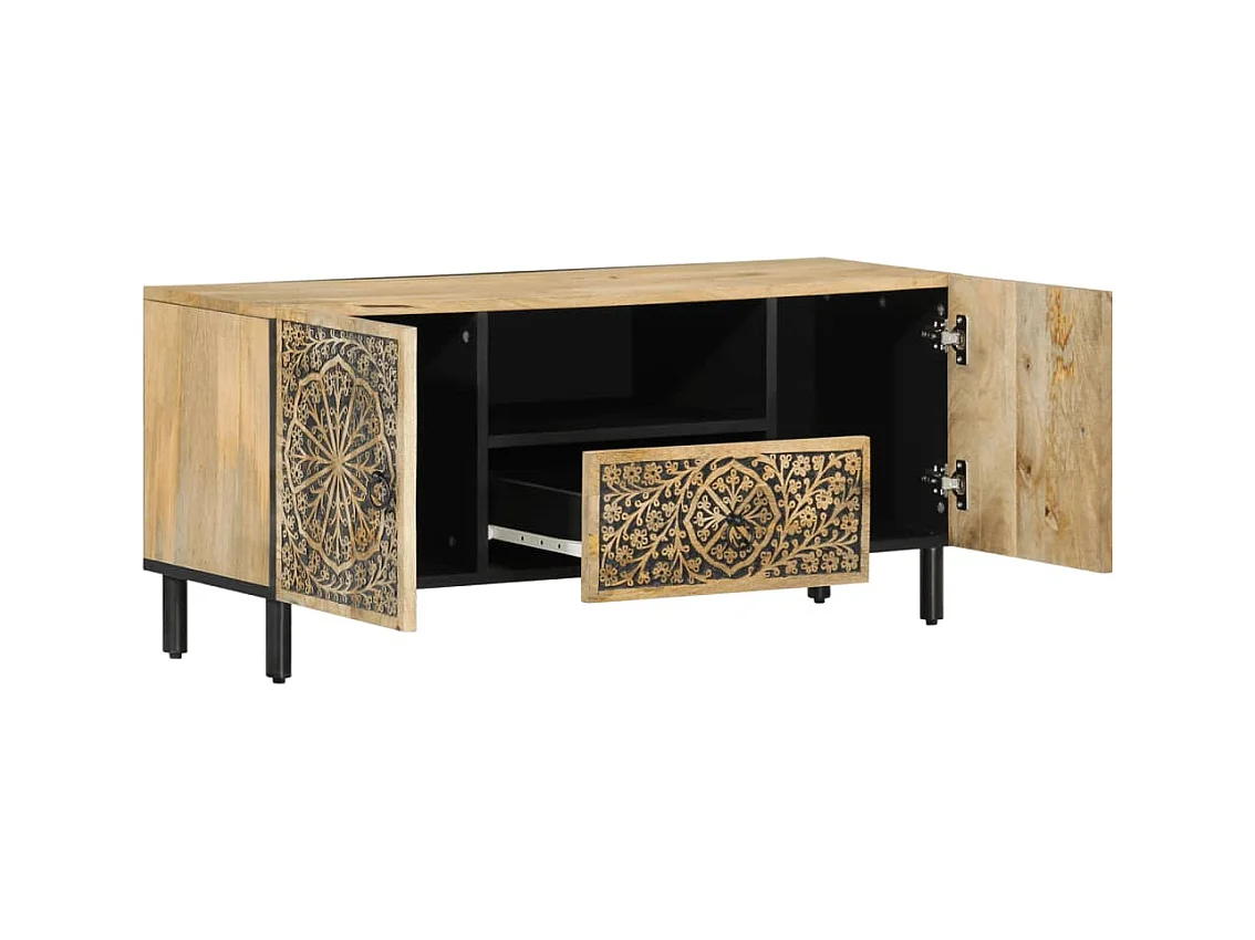 Móvel de TV 105x33x46 cm madeira de mangueira maciça