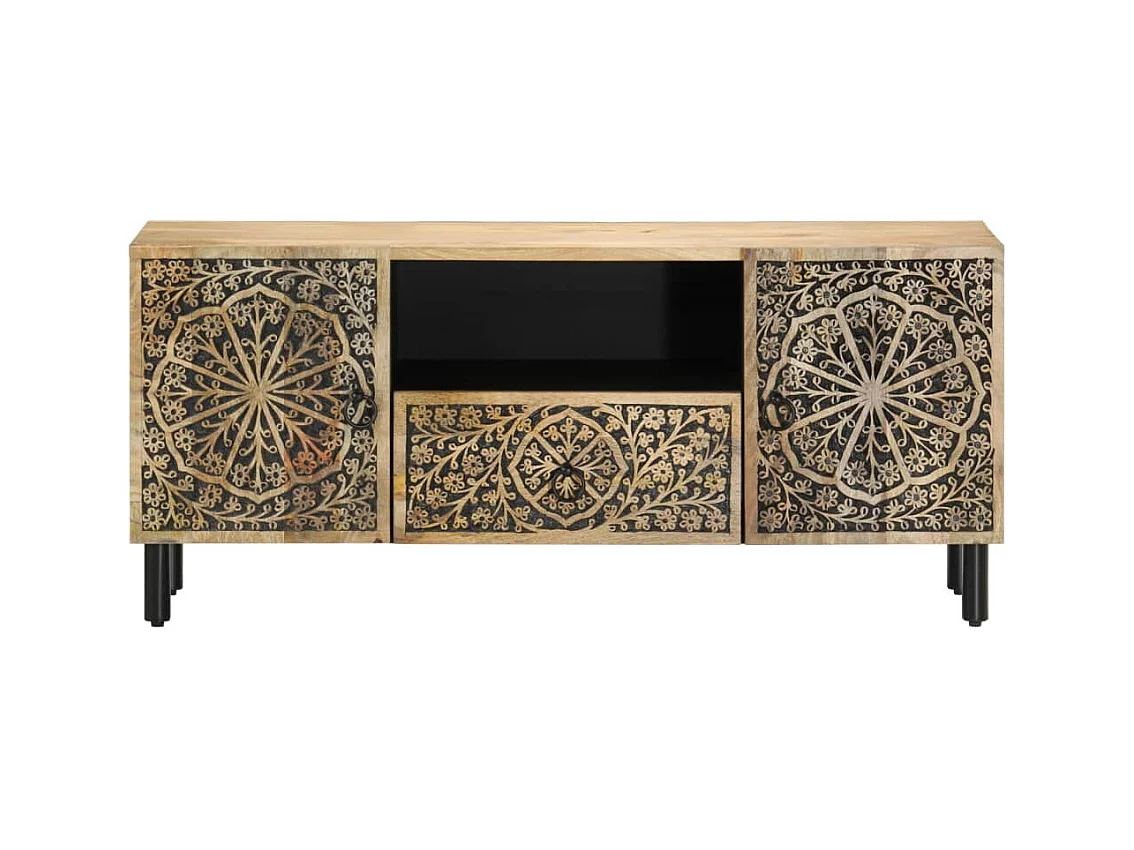 Móvel de TV 105x33x46 cm madeira de mangueira maciça