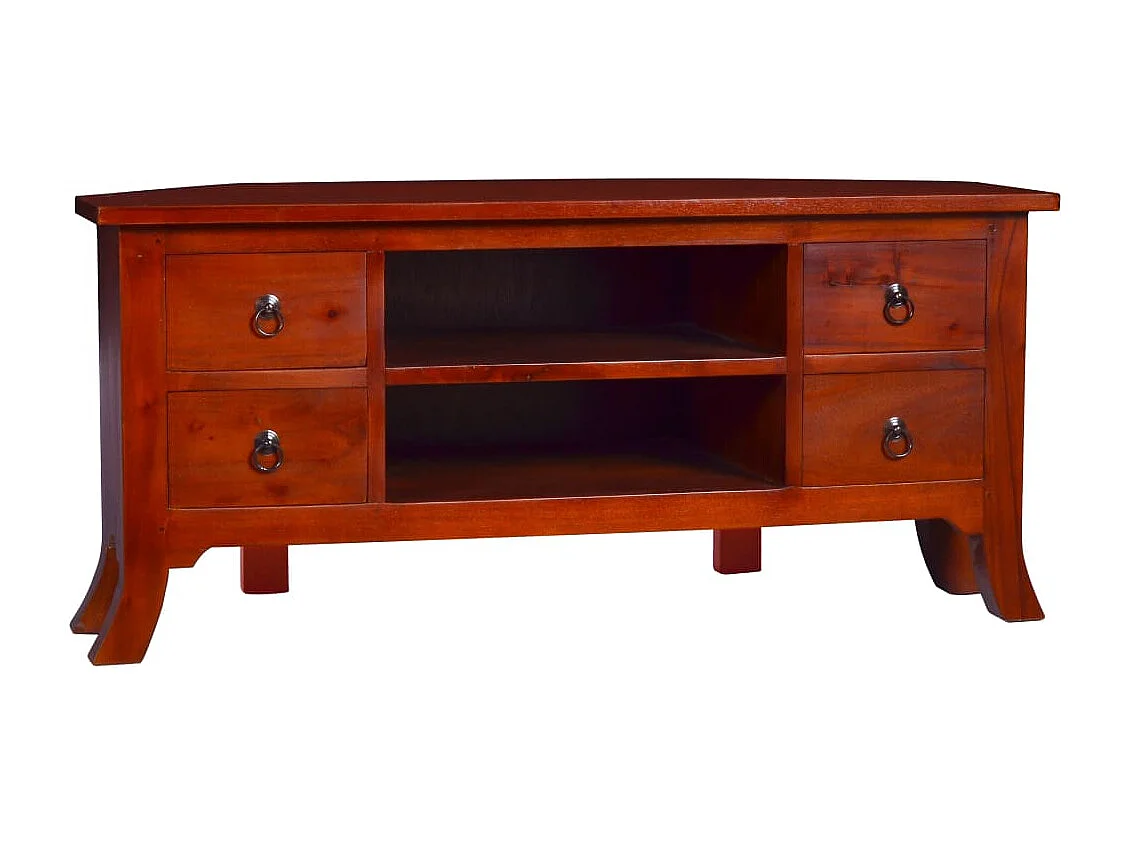 Móvel de TV 100x40x45 cm madeira mogno maciça castanho clássico