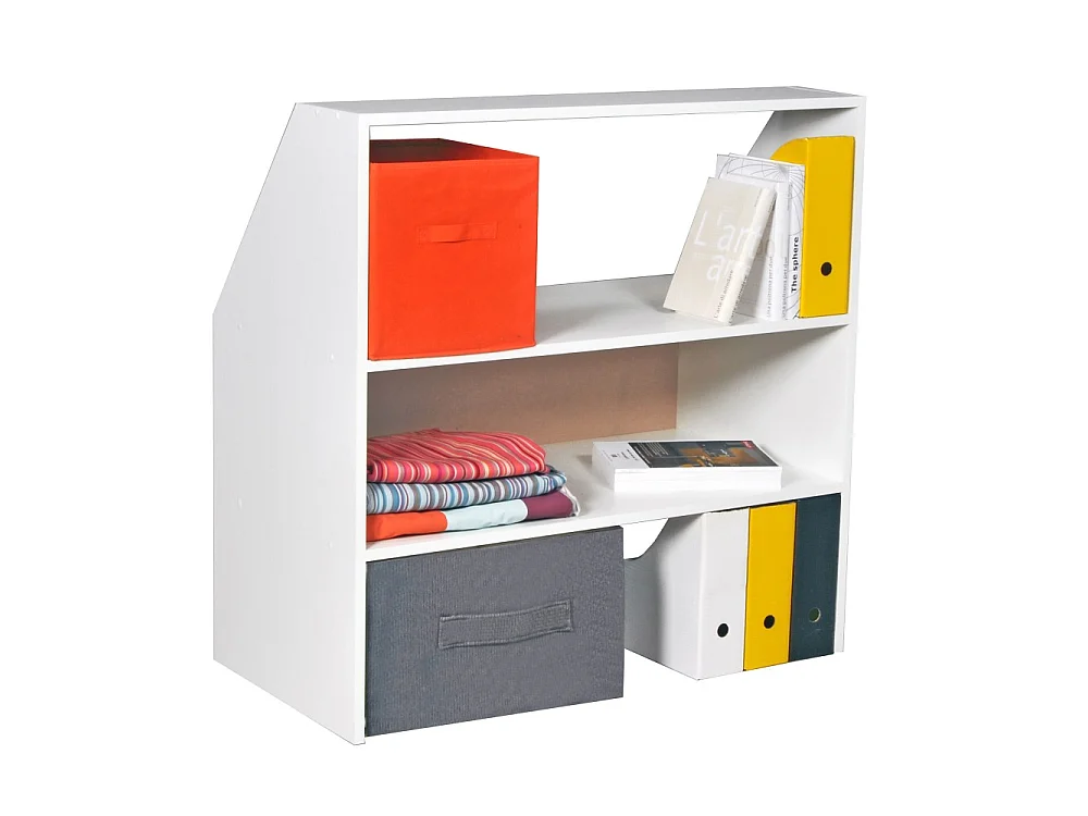 Meuble de rangement sous pente ALIX, H. 100 x L. 100 x P. 50 cm, Blanc