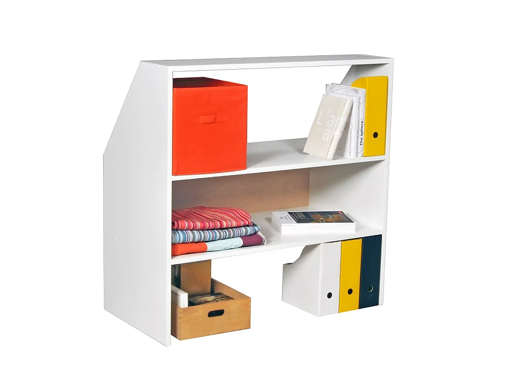 Meuble de rangement sous pente ALIX, H. 100 x L. 100 x P. 50 cm, Blanc