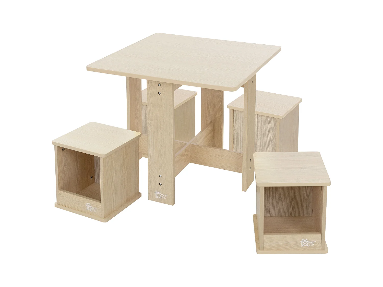 5 Pièces ensemble de meubles Joyz espace de rangement table à dessin 4 tabourets